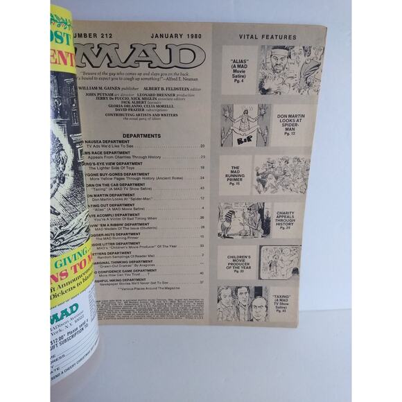 MAD Magazine #212 Marvel Comic Book 1980 Taxi TV Show Satire Alien Movie Spoof - Picture 2 of 5